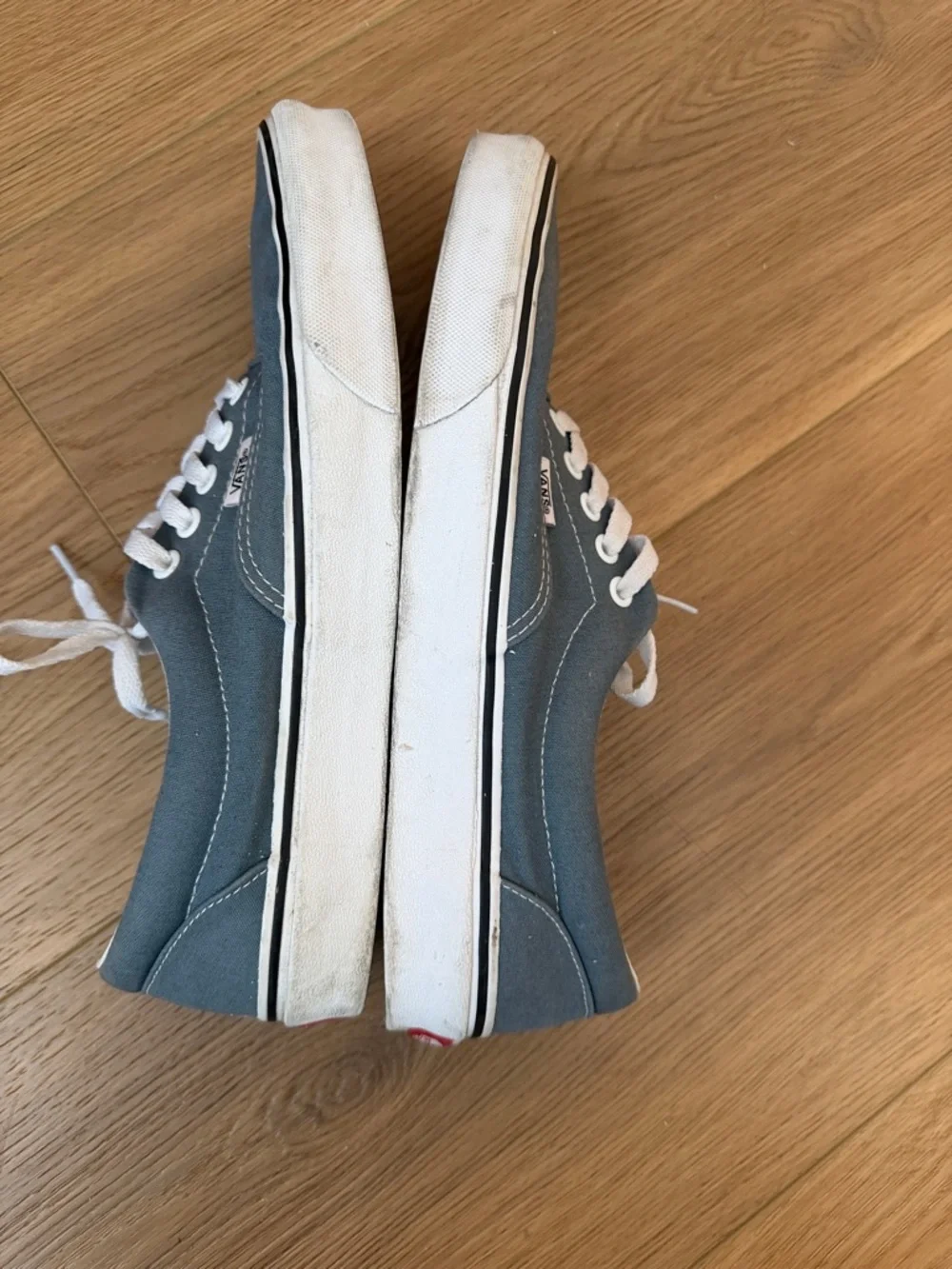 Vans Men’s Low-Top Canvas Sneakers in Slate Blue with White Laces